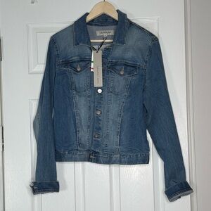NWT Calvin Klein Cropped Jean Jacket, Size Large
